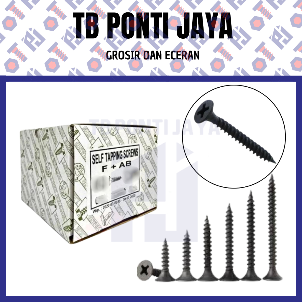 Skrup Gypsum 6 x 1" Drywall Screw Sekrup Gipsum Baut Gypsum / 1 box