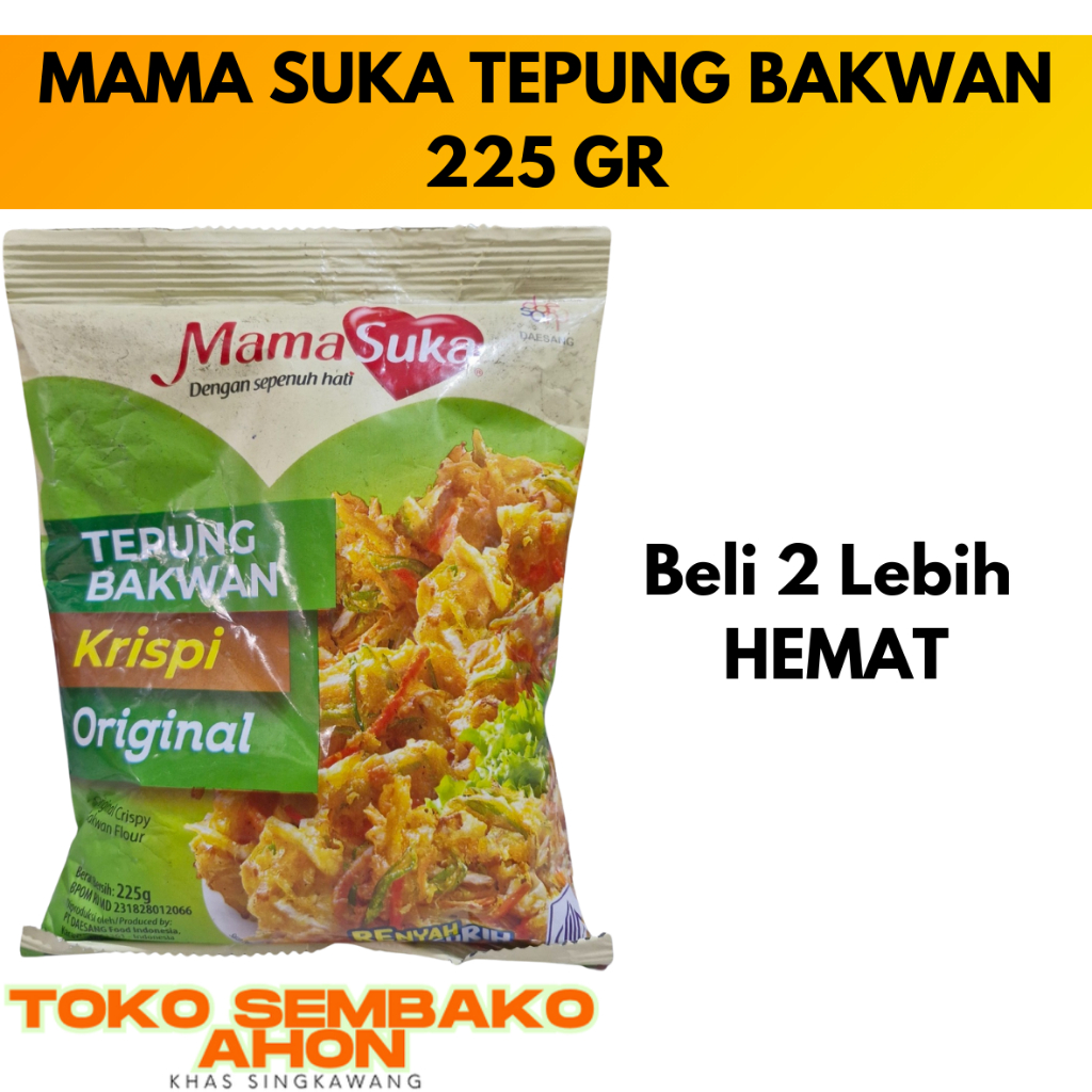 

MAMASUKA TEPUNG BAKWAN 225 GR / MAMA SUKA TEPUNG BAKWAN / Tepung Bakwan Sayur / Tepung Bakwan Instan / Tepung Bakwan Gurih