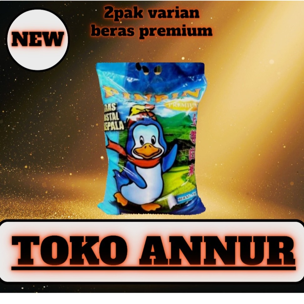 

2pak beras pin pin kemasan 5kg kualitas premium , varian beras kemasan premium