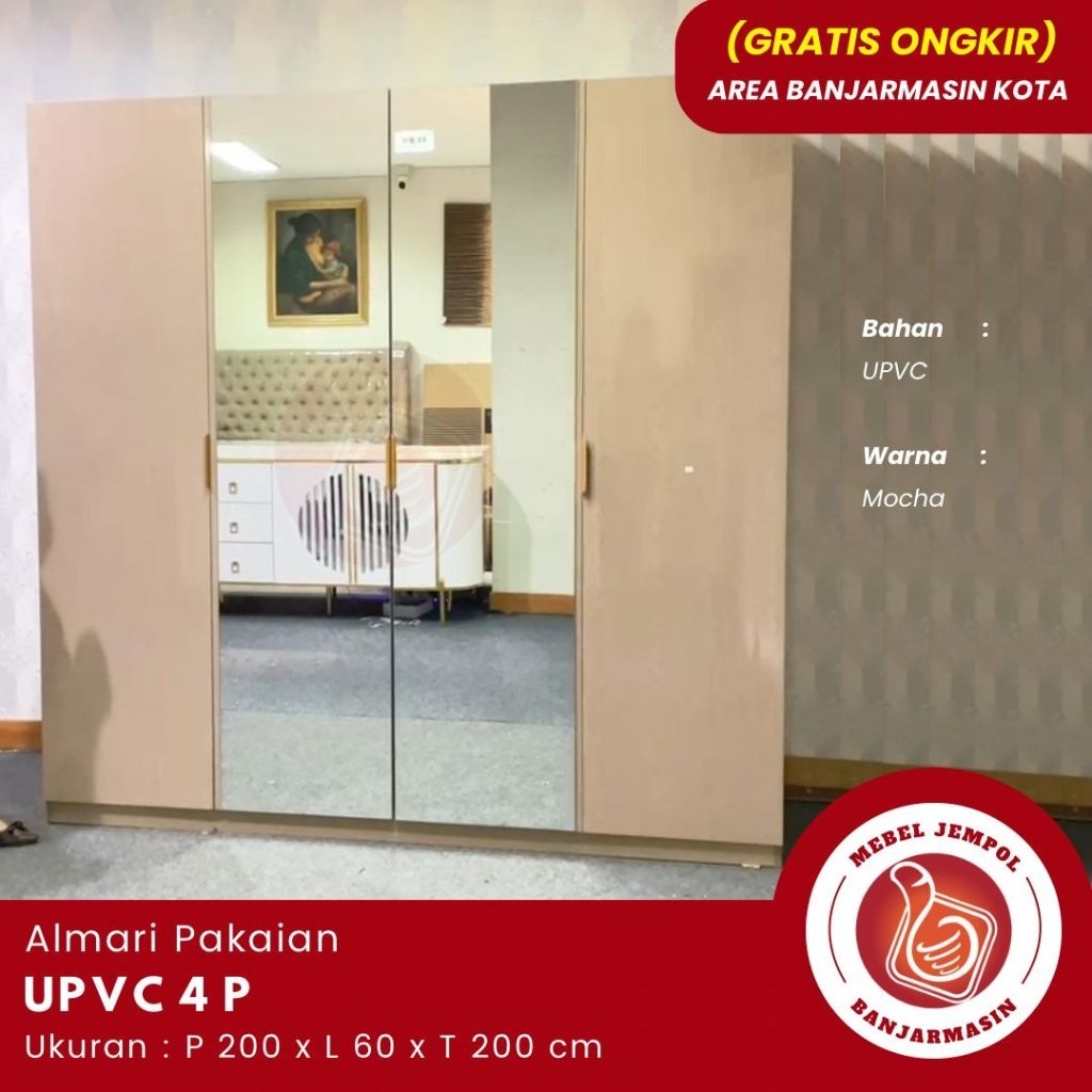 Lemari pakaian UPVC 4 pintu