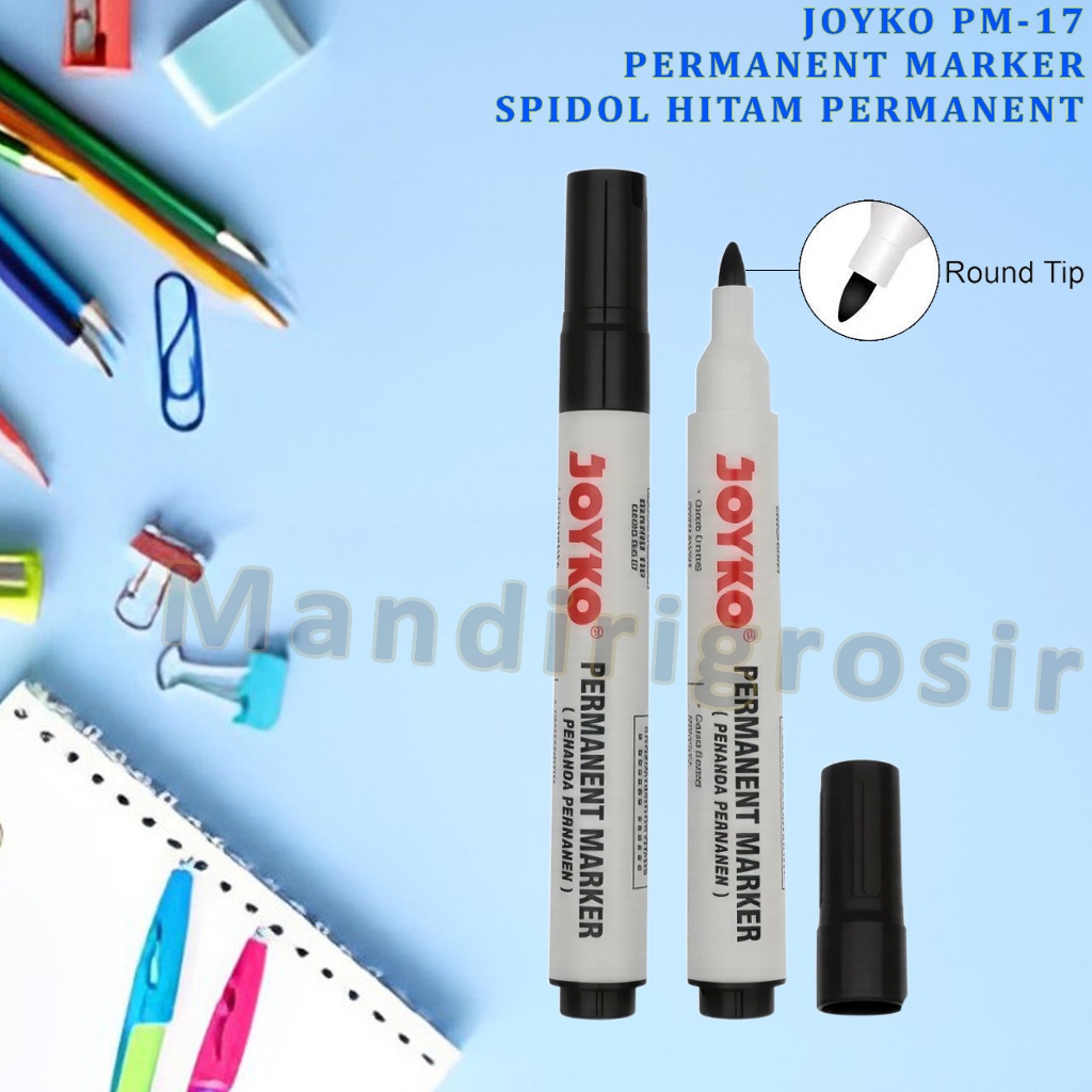 

Permanent Marker * Joyko * Spidol Tinta Warna Hitam Permanent * PM-17