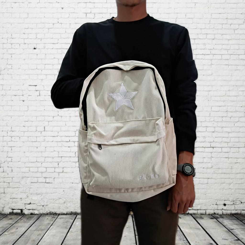 DISKON TAS RANSEL CORDUROY BACKPACK CORDUROY TAS RANSEL SEKOLAH CORDUROY PRIA WANITA