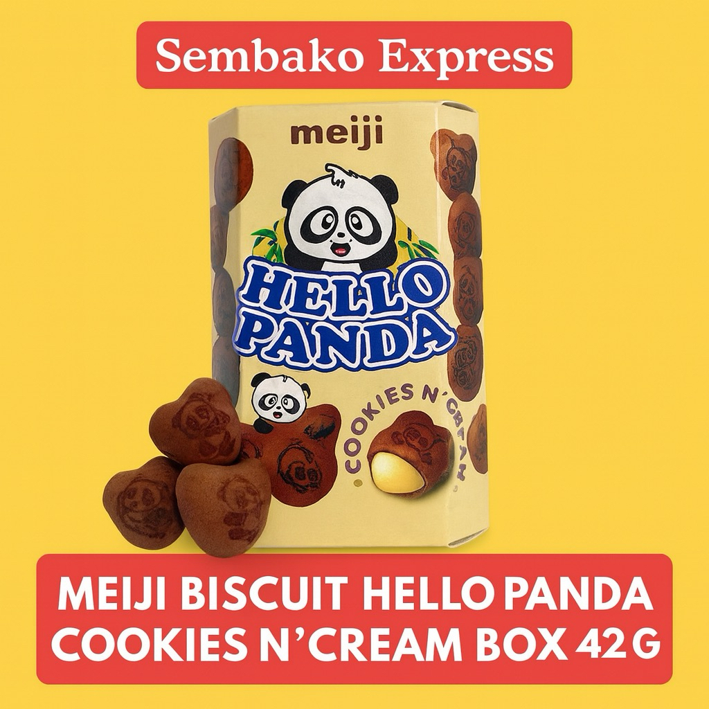 

Meiji Hello Panda Cookies & Cream 42 g – Biskuit Isi Krim Lezat