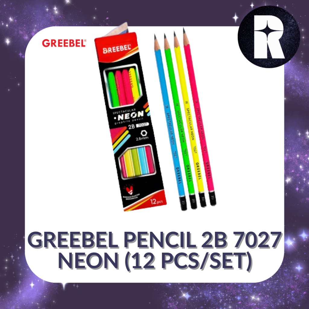 

GREEBEL PENCIL 2B 7027 NEON/ PENSIL KAYU 2B (PCS)