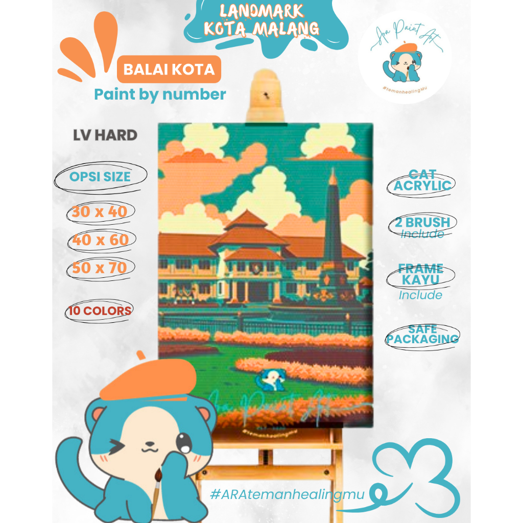 

Ara Paint Art LANDMARK MALANG SERIES Paint by numbers kit I Painting I Painting by numbers I Kado Wisuda I Kado unik I Kanvas Lukis balai kota malang | lukisan stasiun