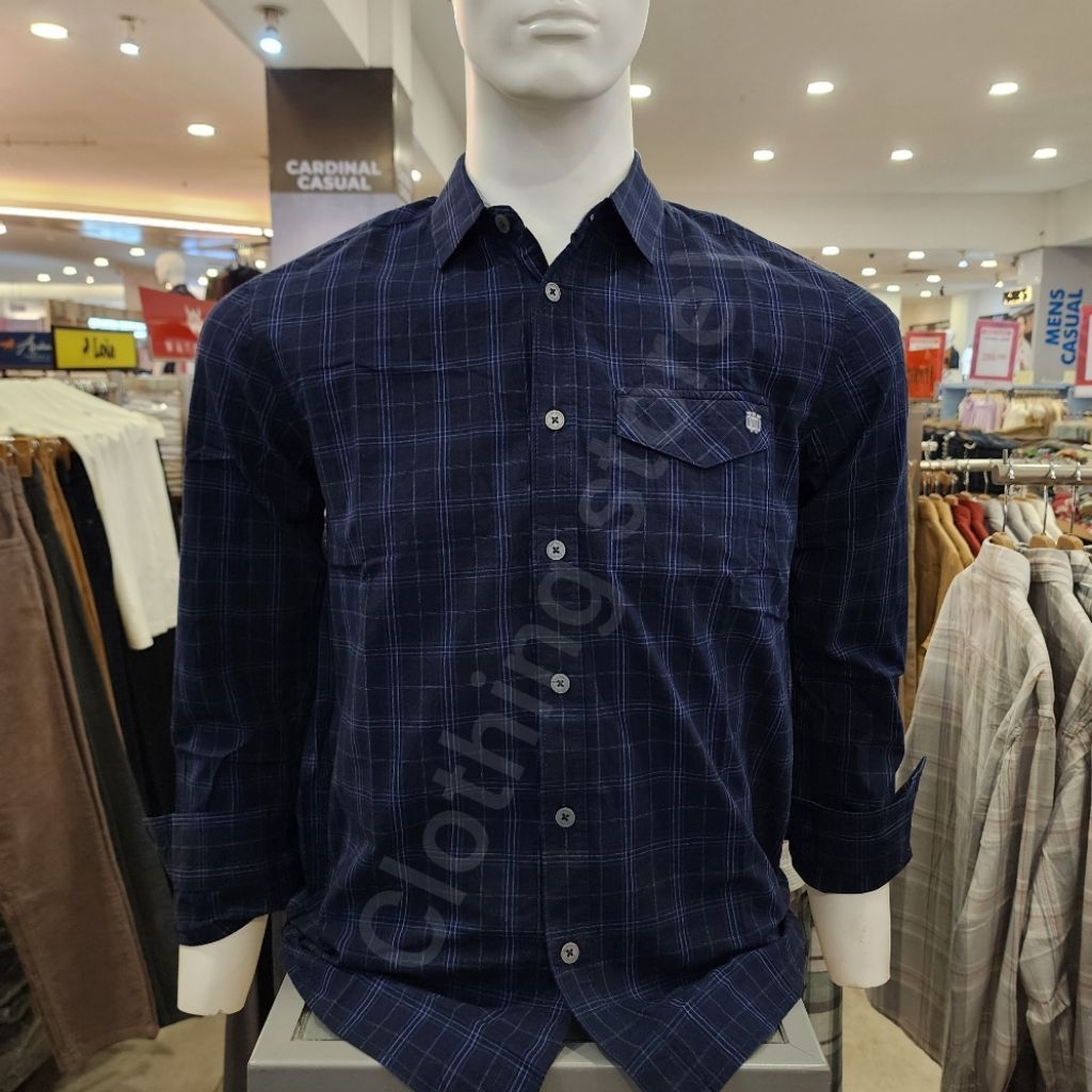WATCHOUT JEANS ORIGINAL kemeja pria lengan panjang navy JS303280127 live XL