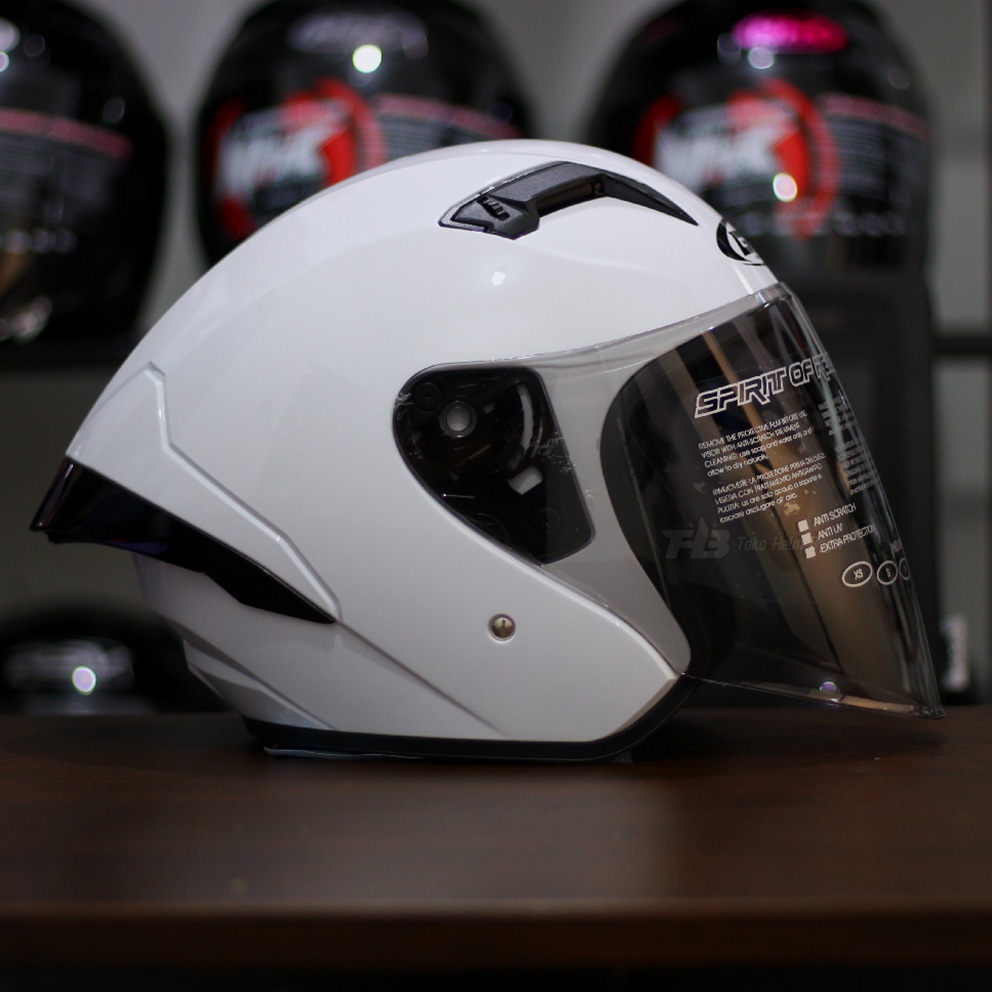 GM HELM G2 SOLID WHITE | HELM GM HALFFACE SINGLE VISOR