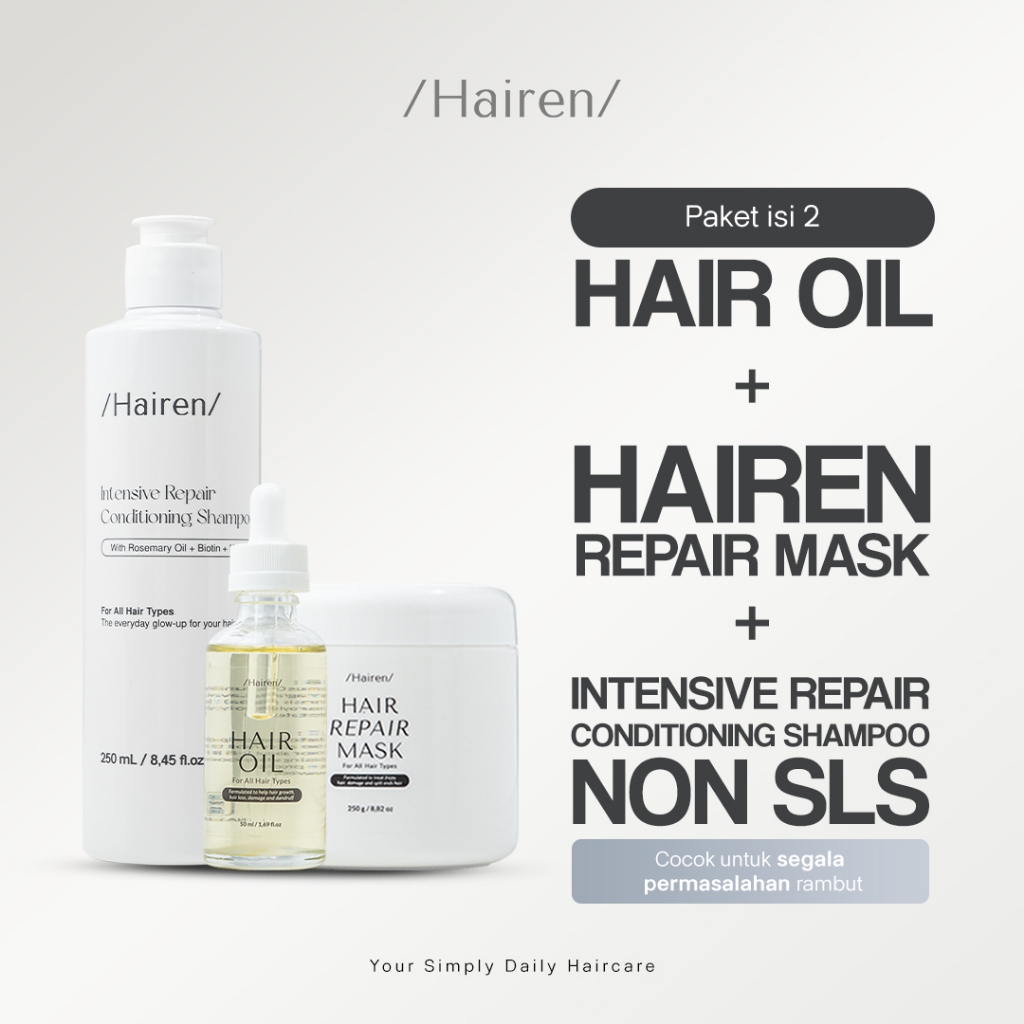 [FREE GIFT] Hairen Bundling (Hair Oil + Intensive Repair Conditioning Shampoo + Hair Repair Mask) BP