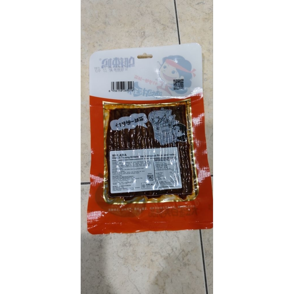

3 pack Makanan Ringan Wulama Vegetarian Kulit Tahu pedas Tendon merah 100 gram
