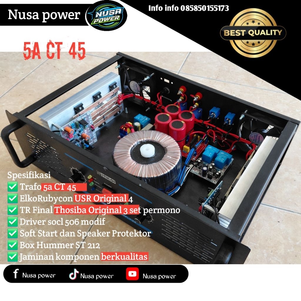 power amplifier rakitan 5 Amper besar CT 45 rasio balap