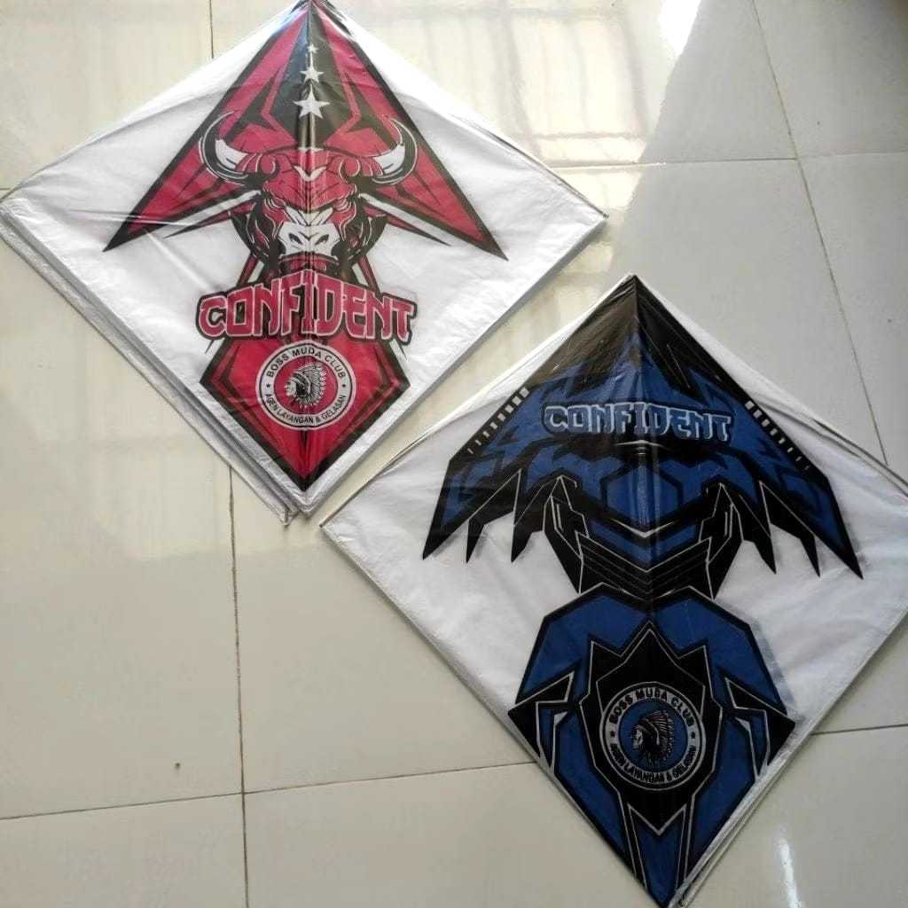 Layangan Sukhoi Super Aduan Bambu Kertas Minyak 10 PCS