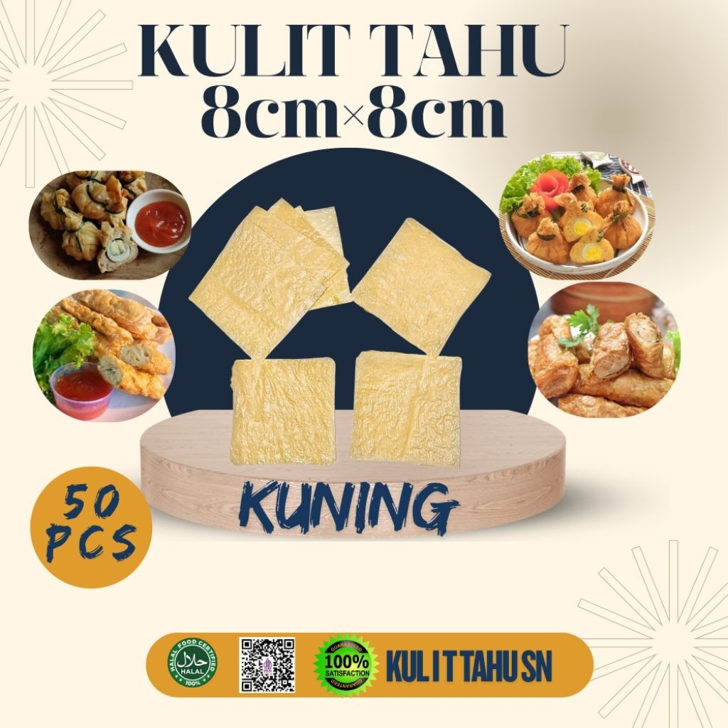 

KULIT TAHU UK 8×8 WARNA KUNING ISI 50 PCS | COCOK UNTUK EKADO| DIMSUM |GOHYONG| UDAH KEJU | LUMPIA UDANG