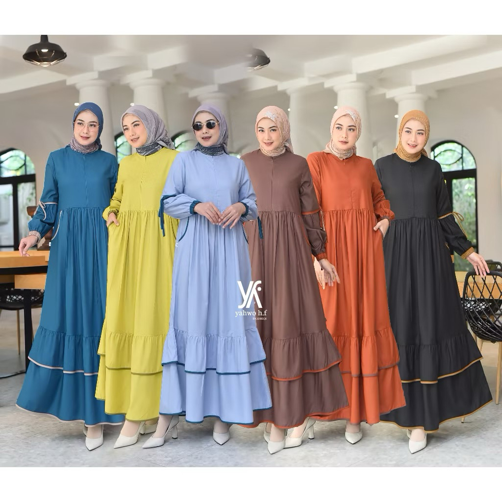 [Ready Stock] Gamis bordir Premium | Abaya Dress - Yahwo Hijab by shidqi