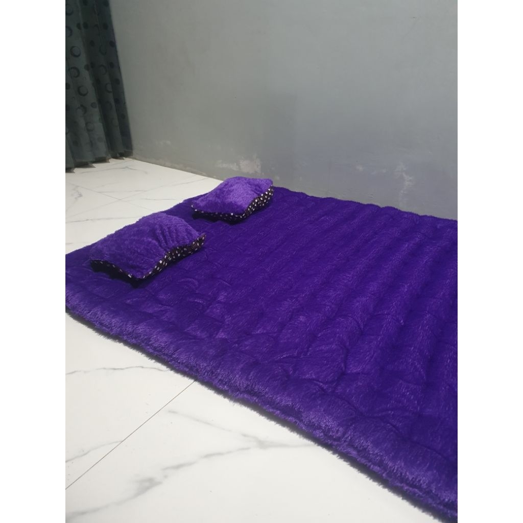 kasur gender bulu domba korea bonus 2 bantal kasur lantai kasur bulu rasfur murah