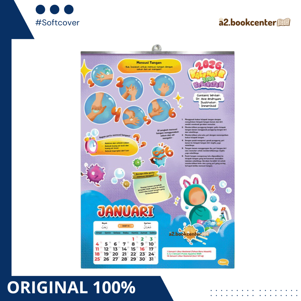 

[Ahlan] PRE ORDER - Kalender Dinding Anak 2026 Ahlan Kalender Tema Jaga Kesehatan