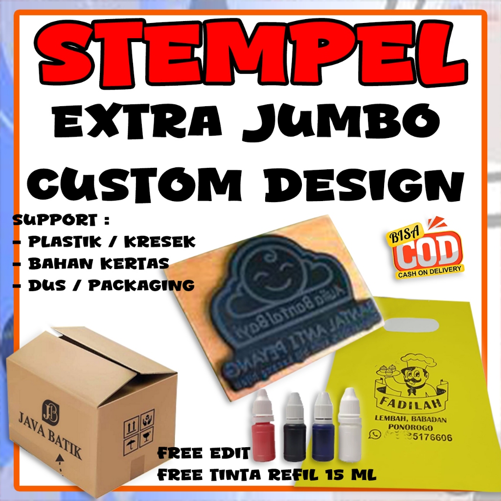 

STEMPEL JUMBO DESIGN CUSTOM FREE TINTA REFIL