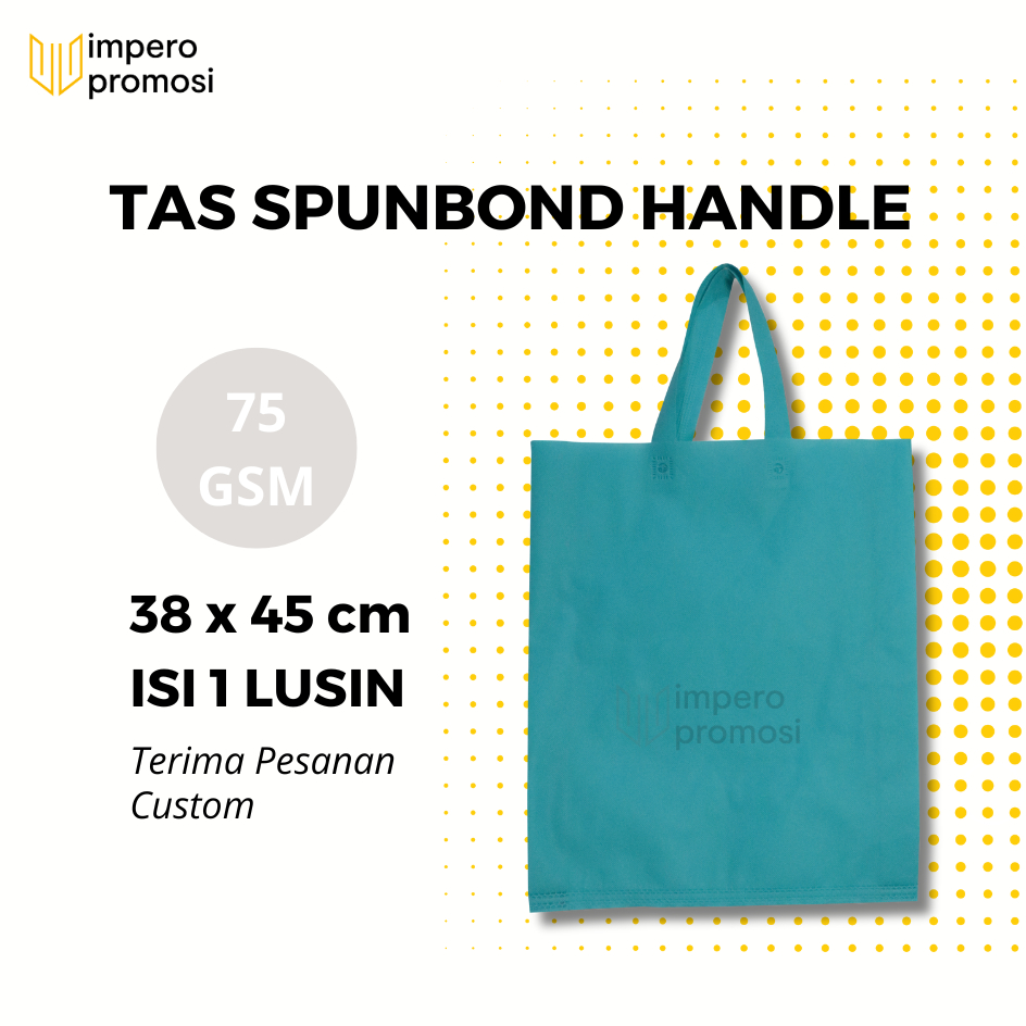 

Impero - GOODIE BAG SPUNBOND HANDLE 38x45 / Harga Satuan / Kantong Belanja Murah (Hijau Tosca)