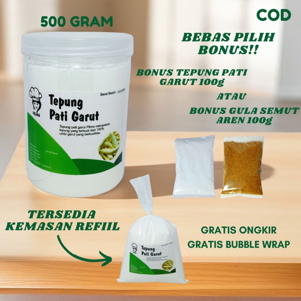 

PROMO !!! TEPUNG PATI GARUT ASLI / PATI ASAM LAMBUNG / ANGKRIK / PATI GARUT BERAT BERSIH 500 GRAM