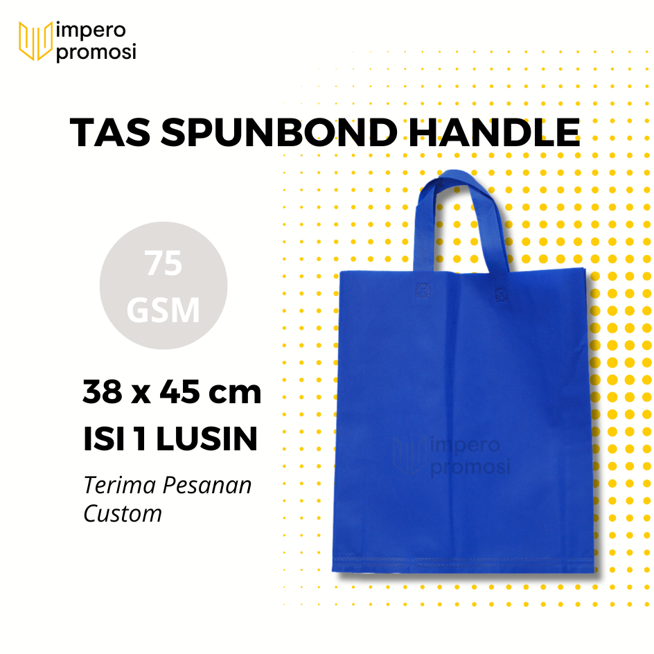 

Impero - GOODIE BAG SPUNBOND HANDLE 38x45 / Harga Satuan / Kantong Belanja Murah (Biru)