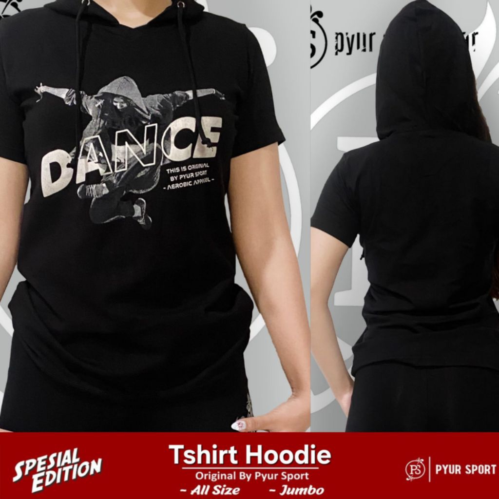 Pyur sport ~ Hoodie Senam Lengan Pendek