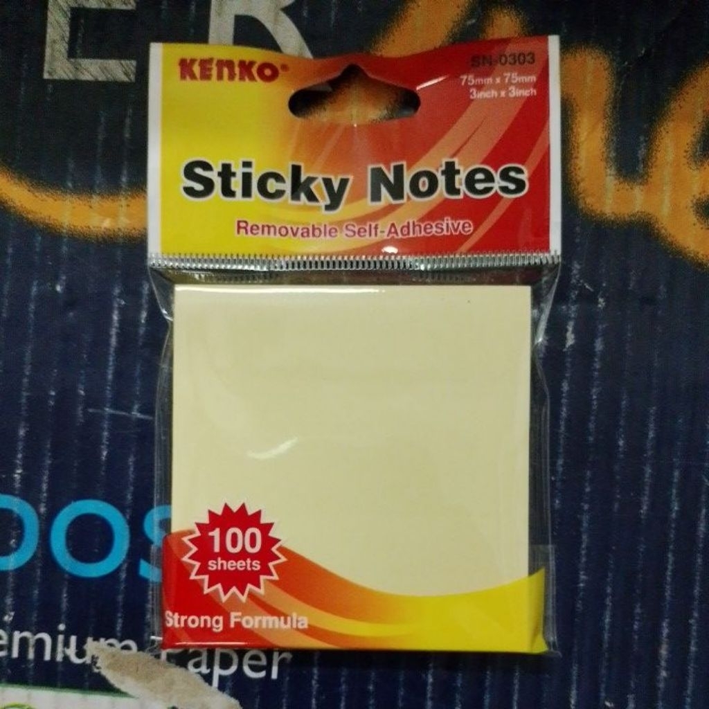 

sticky notes kenko 75mm x 75mm 100 sheets warna kuning 1 pack
