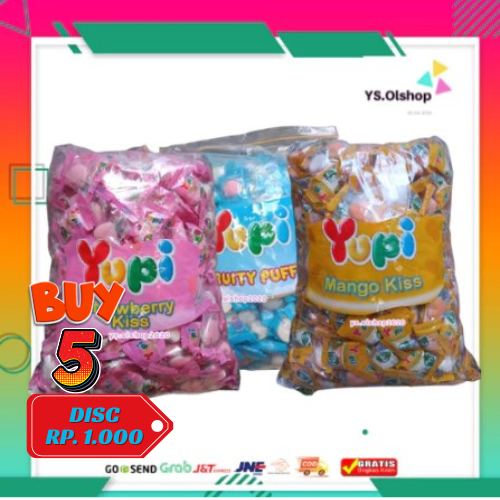 

Aneka Yupi Reseller 250 Gram rasa Kiss Strawberry Stoberi, Mango Kiss & Fruity Puff Expired 2027