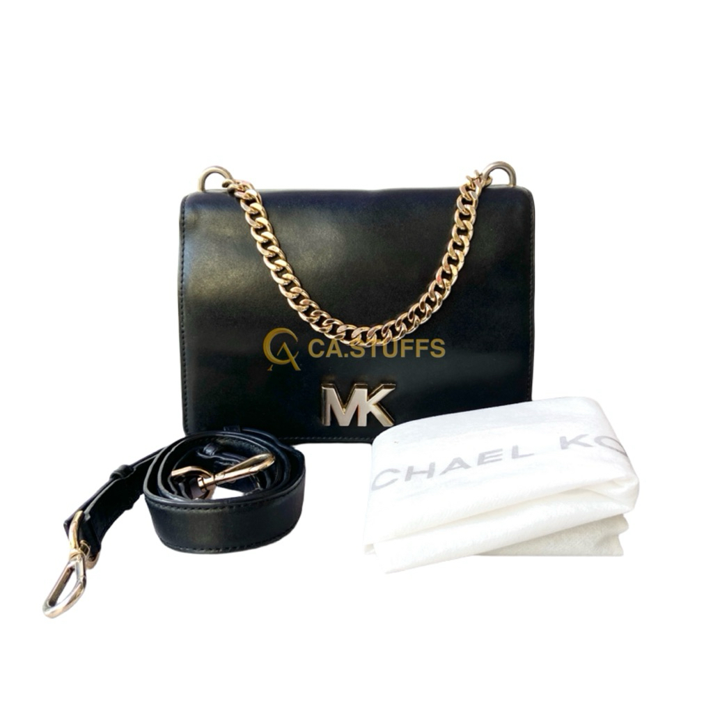 Preloved Michael Kors MK Mott Leather Chain Crossbody Bag