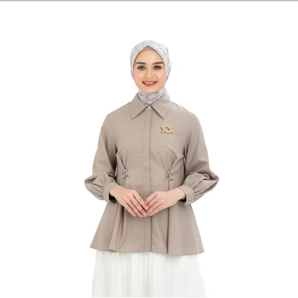 Wearing Klamby - Camille Shirt Shaker Beige size L preloved PL WK Prelove Wearing Kalmby