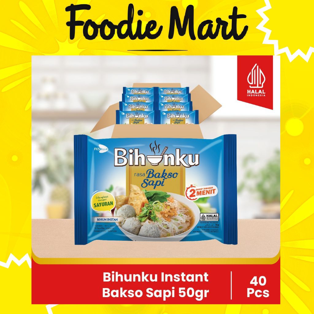 

[FOODIE MART] Bihunku Instan - Bakso - 1 Karton - 40 Pcs - 50gr