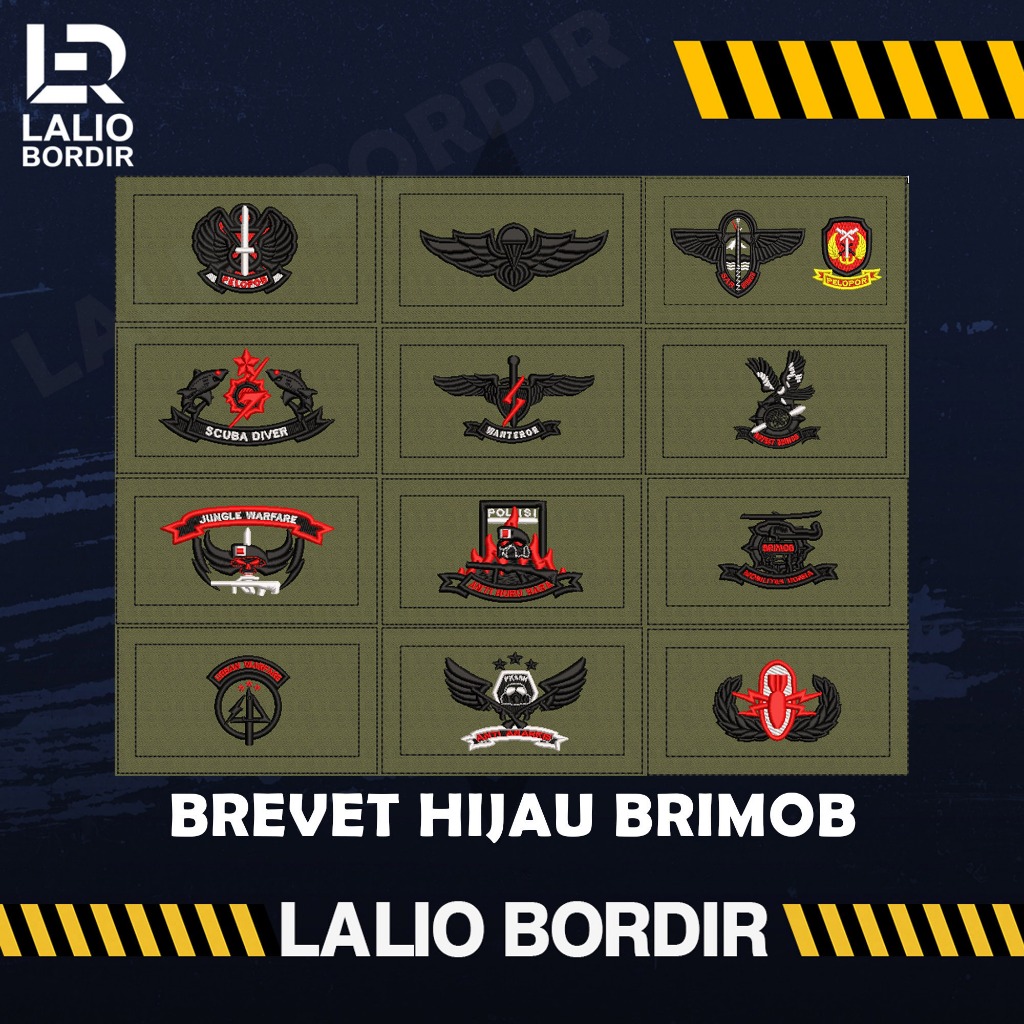 BREVET BORDIR WING BRIMOB PDL HIJAU