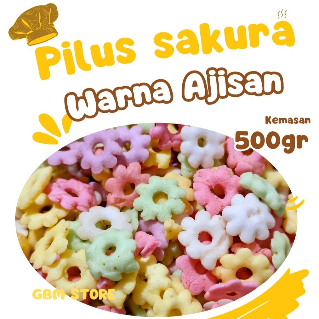

Ajisan Pilus sakura enak gurih warna warni berat 500 gram