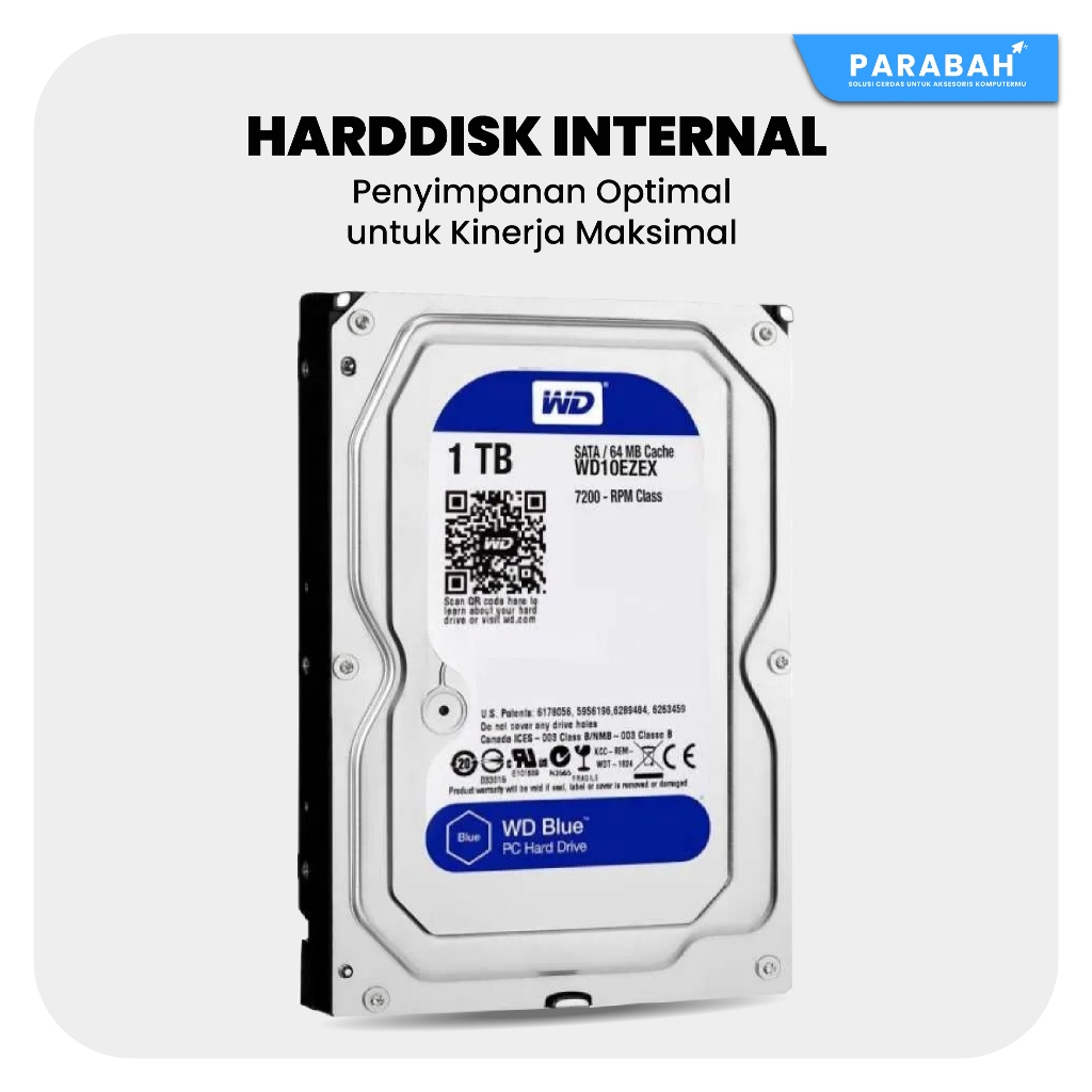 Hardisk Internal 1TB WD BLUE Sata 3.5 Sentinel 100% For PC
