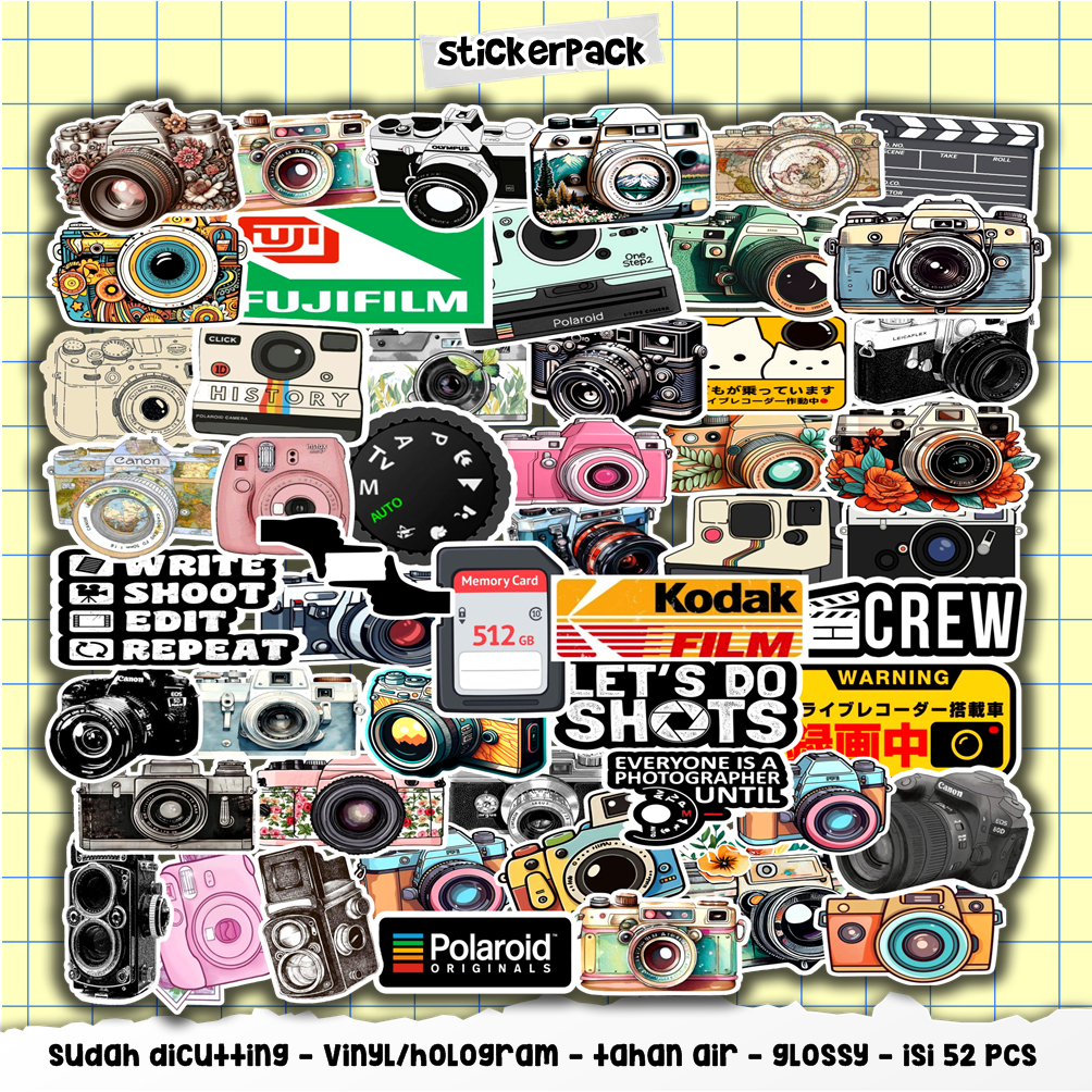 

stiker aesthetic isi 52pcs travel series part 2, vinyl & hologram tahan air