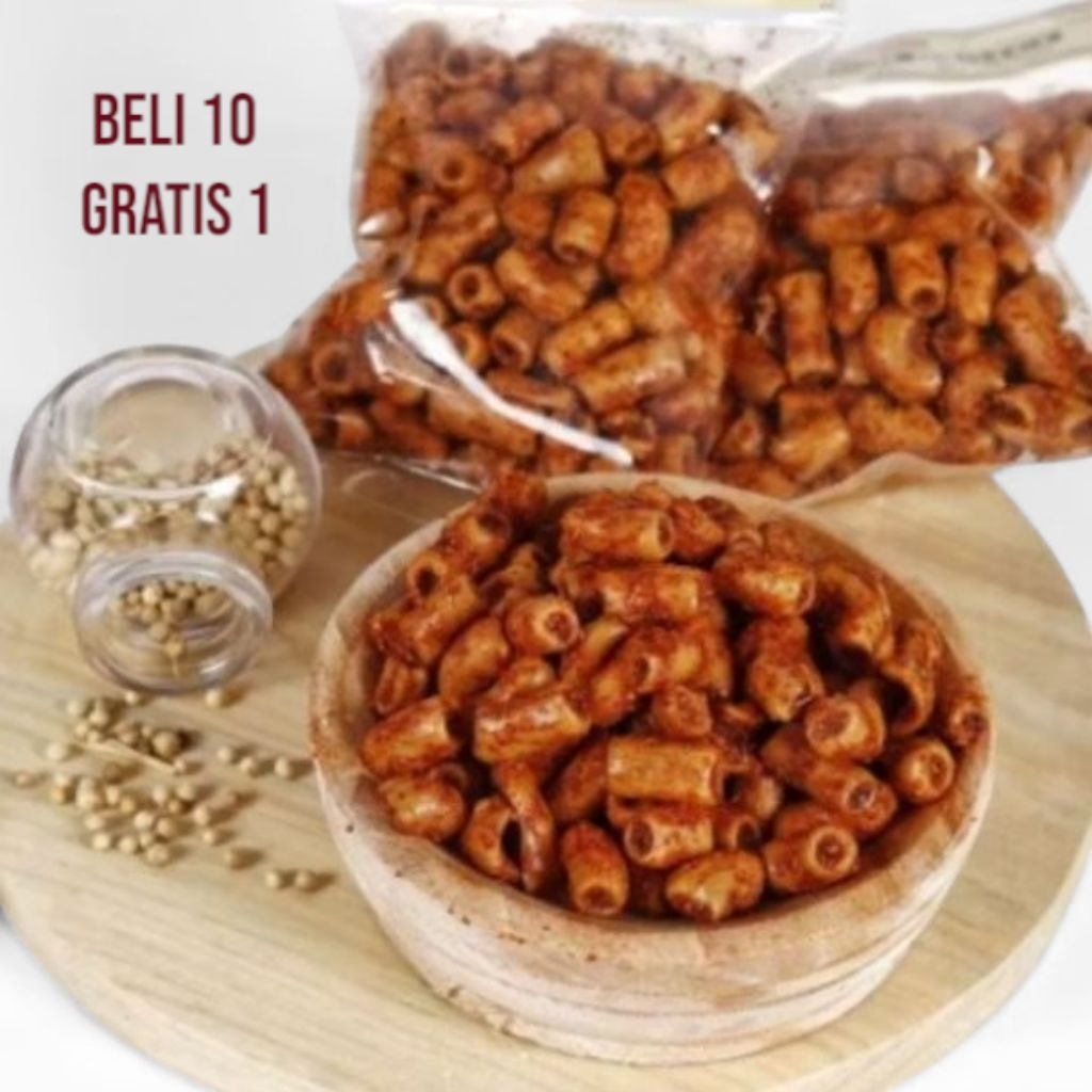 

promo 50 gram makaroni bantat pedas daun jeruk
