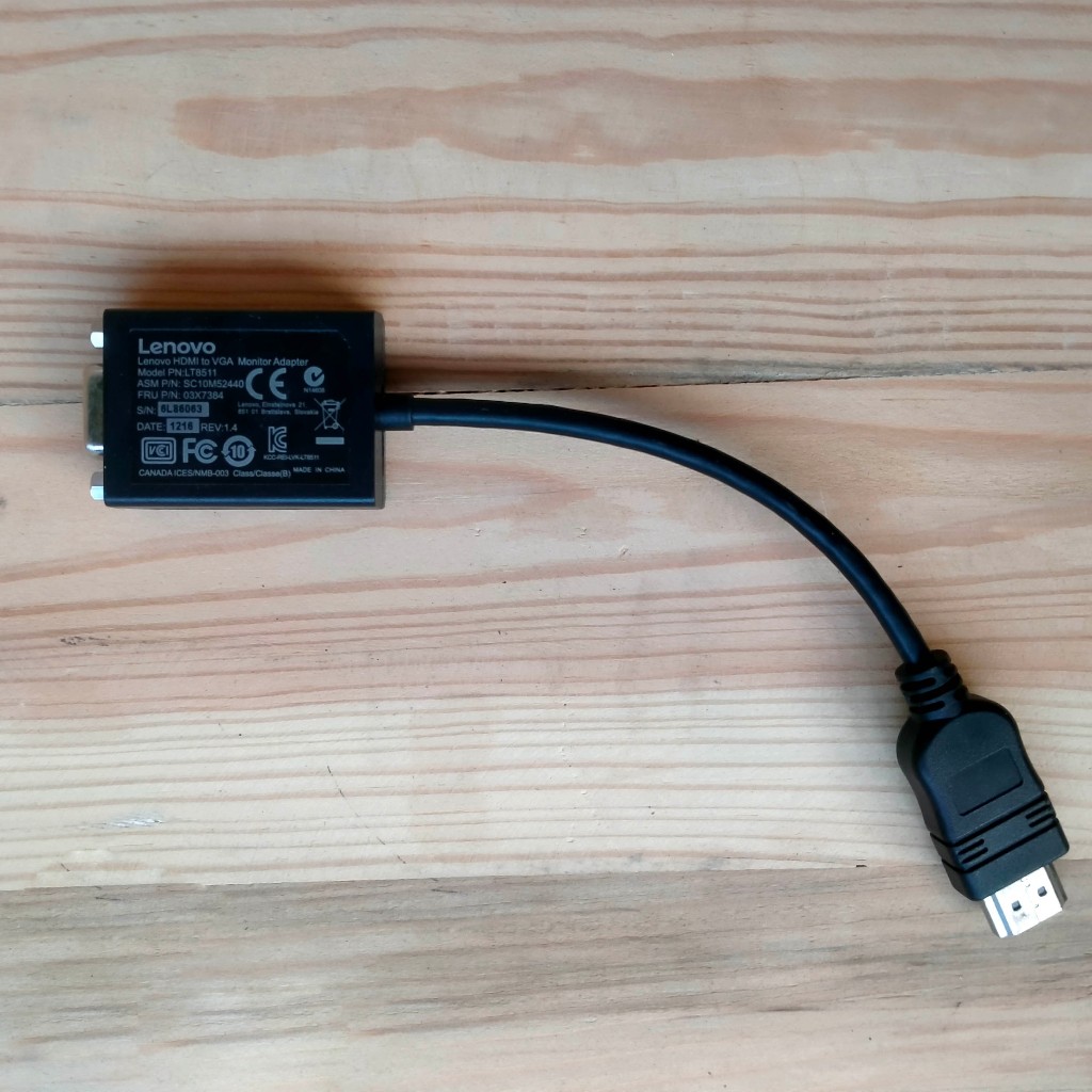 Lenovo HDMI to VGA Adapter Original - LT8511 Converter Laptop ke Monitor / Proyektor