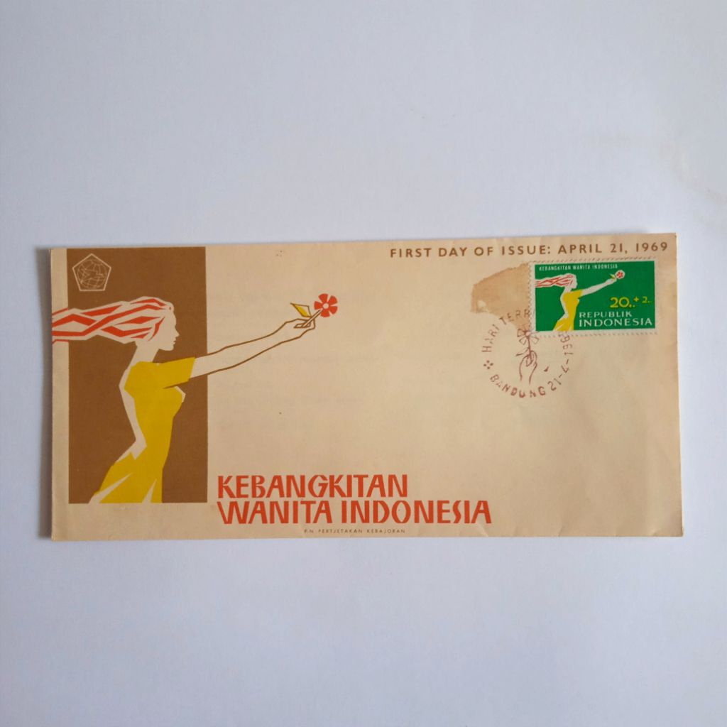 

Antik Vintage Perangko Sampul Hari Pertama KEBANGKITAN WANITA INDONESIA Terbit 21 April 1969 Utuh Layak Koleksi