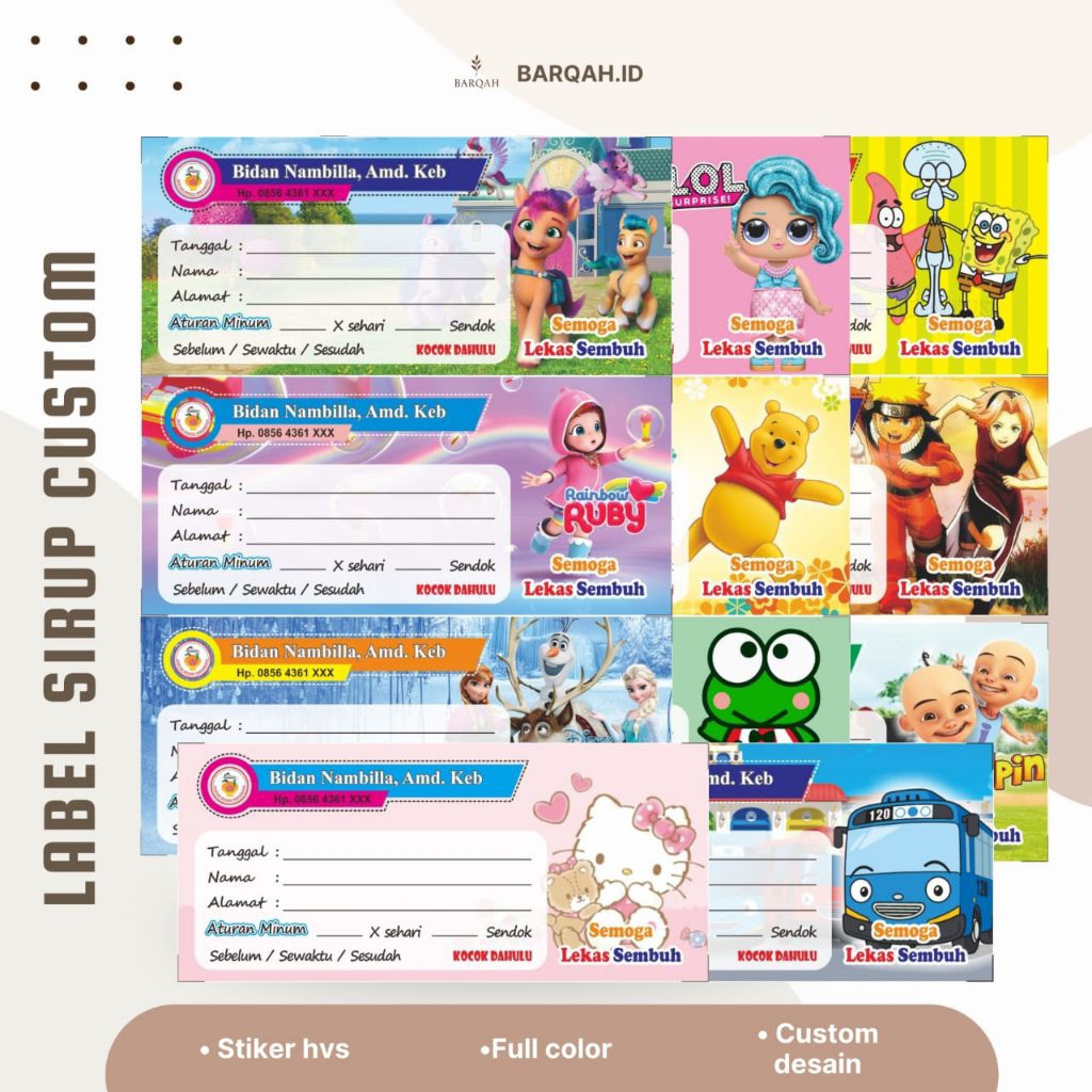 

STIKER SIRUP CUSTOM - KARAKTER LUCU & UNIK UNTUK ANAK