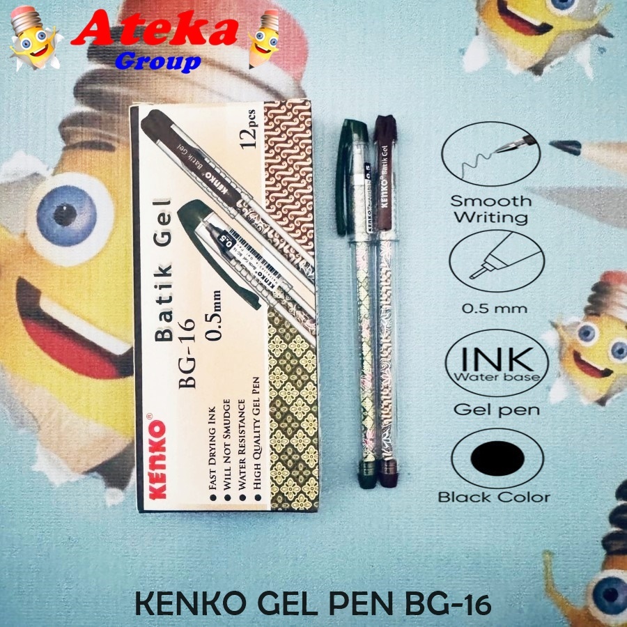 

[BOX/12PCS] KENKO GEL PEN BG-16 BATIK PEN MOTIF BATIK