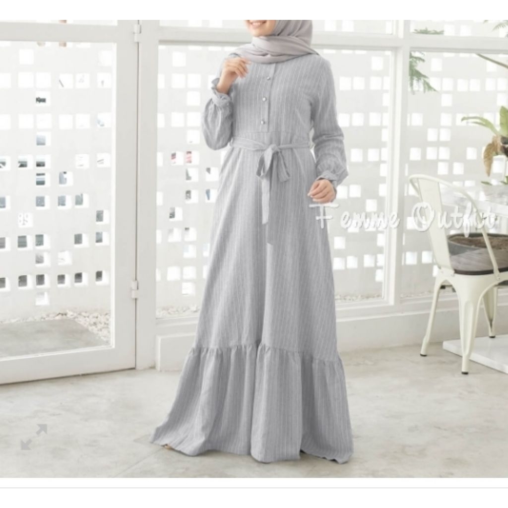 Preloved Alula Dress Light Grey Femme Outfit Size S