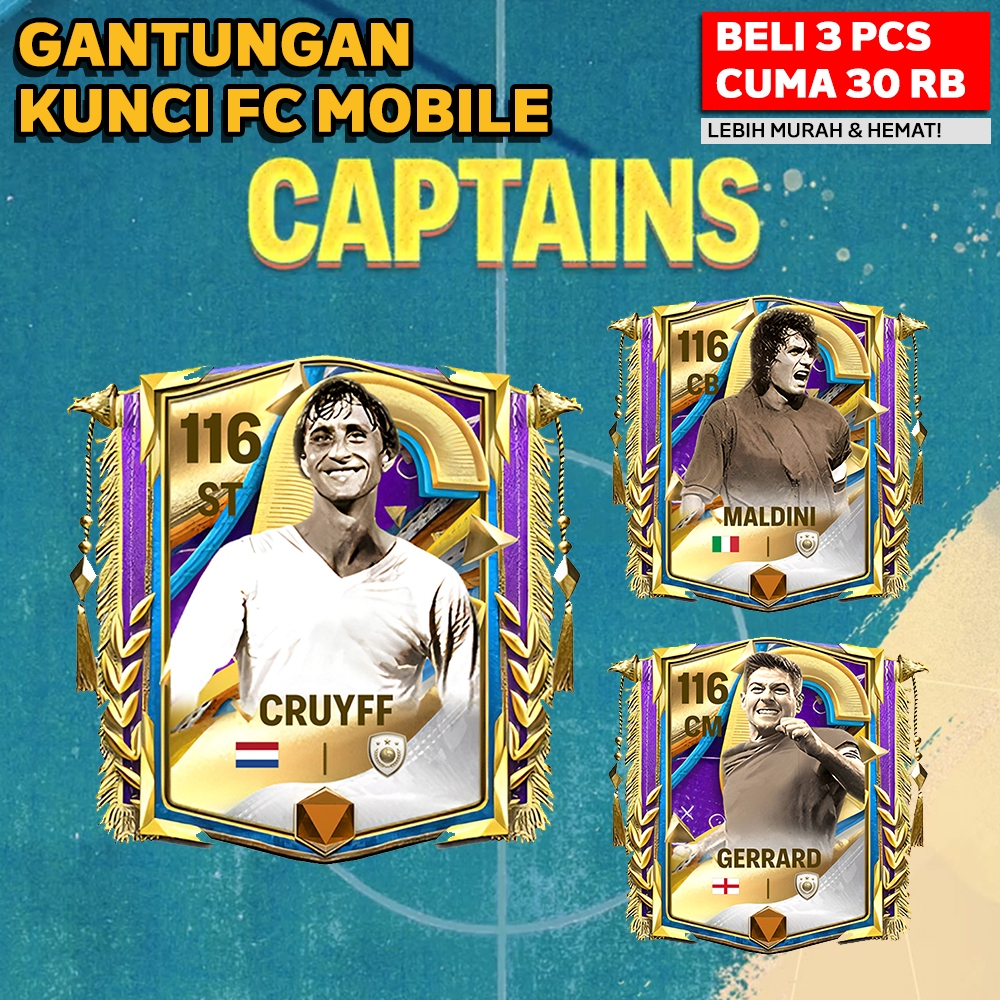 Berkah_Seratus [] Gantungan Kunci Pemain Bola Gantungan Kunci Fc Mobile Captain Ganci Keychain