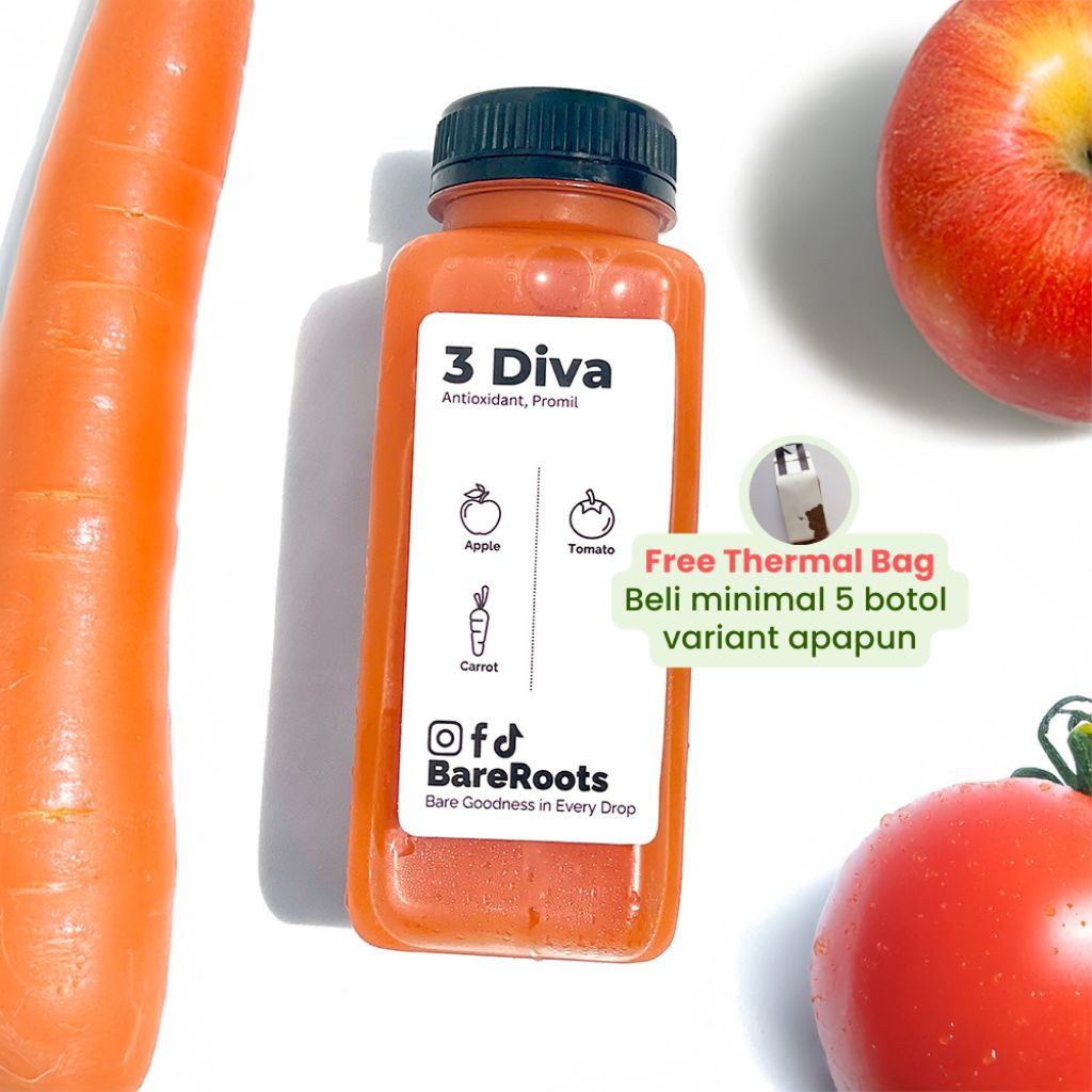 

3 Diva 250ml - Cold Press Juice Bareroots