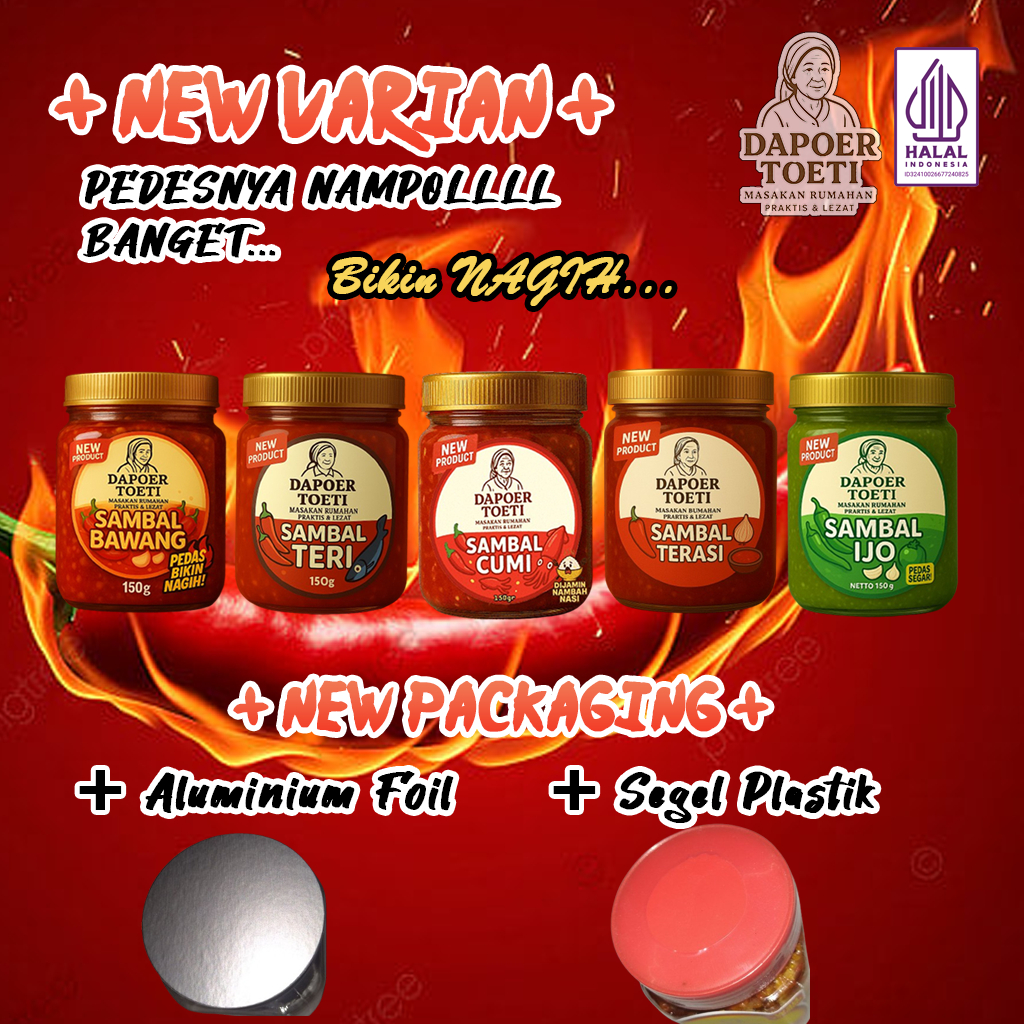 

Dapoer Toeti | Sambal Bawang | Sambal Teri | Sambal Cumi | Sambal Original | Sambal Ijo | Khas Sunda