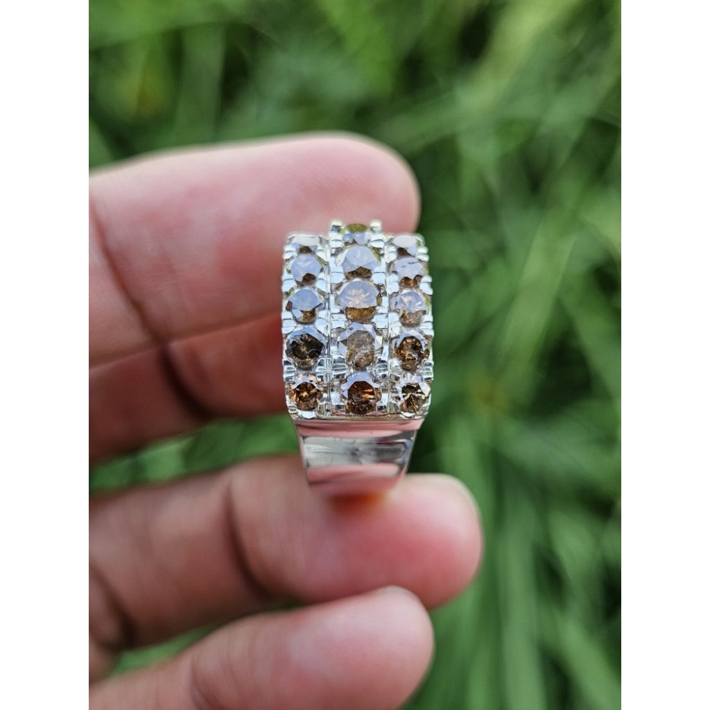 Cincin perak wanita full berlian eropa cincin silver motif tangga president cincin listring berlian 