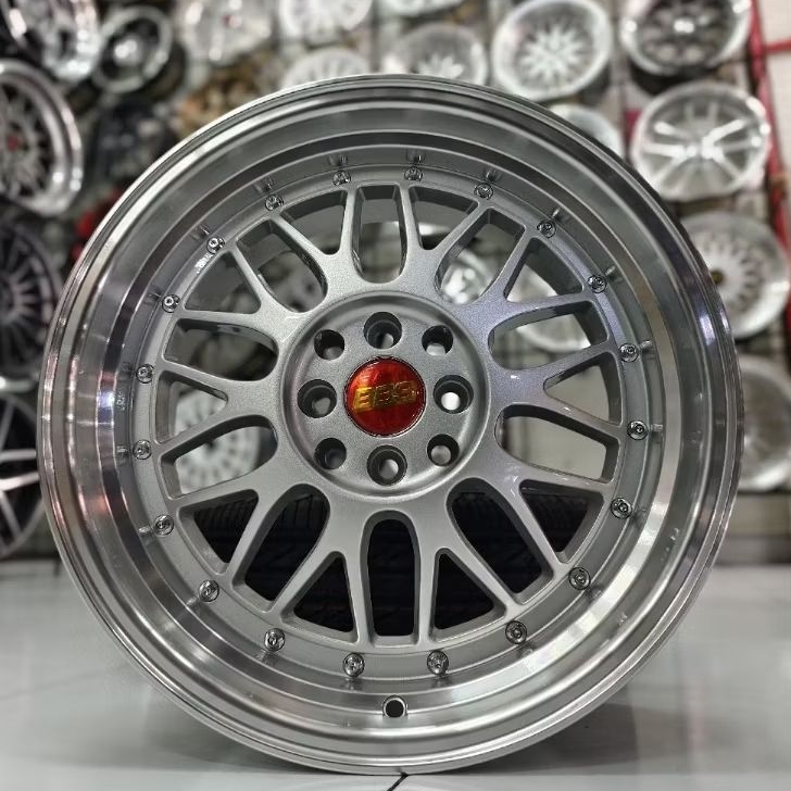 Velg Mobil Ring 17 BBS LM Silver PCD 8x100-114,3 untuk Avanza Xenia Jazz Yaris