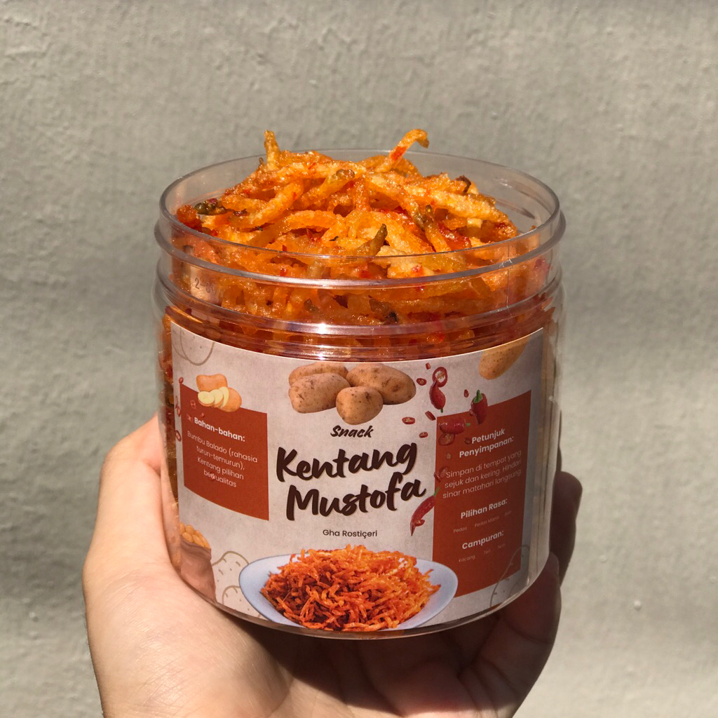 

Gha Rosticeri Keripik Kentang Mustofa Balado 120gr Pedas Manis Daun Jeruk