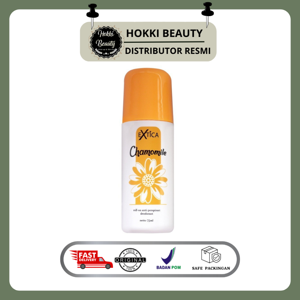 EXTICA Chamomile Deodorant Wanita BPOM 75 ML Anti Perspirant Roll On Penghilang Bau Badan
