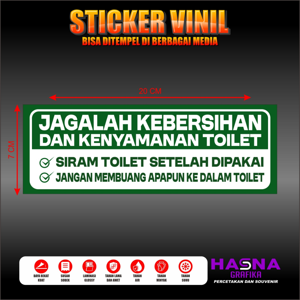 

sticker vinil jagalah kebersihan toilet