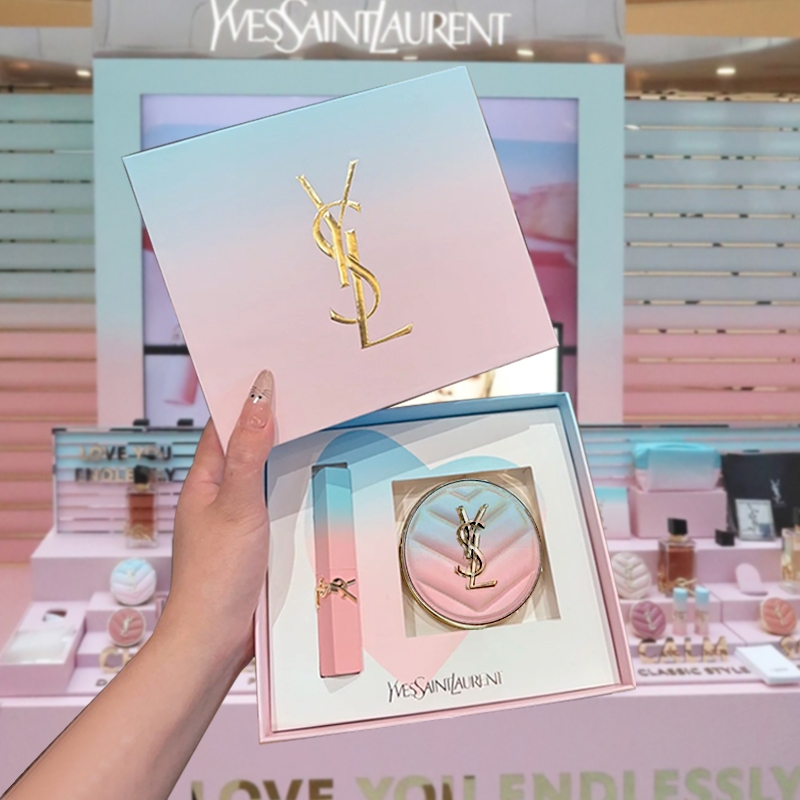 YSL Valentine Edition Gift Set/WITH BOX/YSL Touche Eclat Glow Pact Valentine Cushion Limited Edition