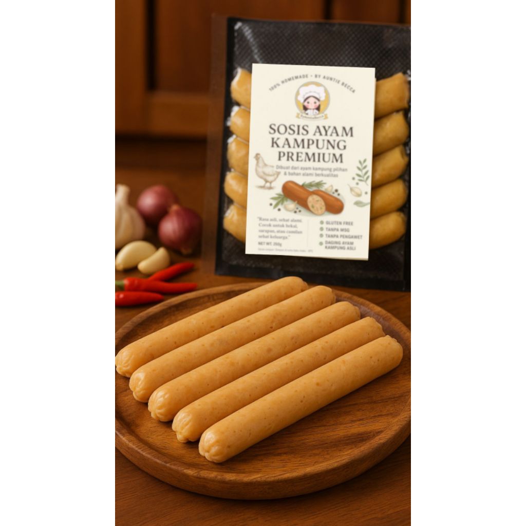 

Sosis ayam kampung homemade gluten free