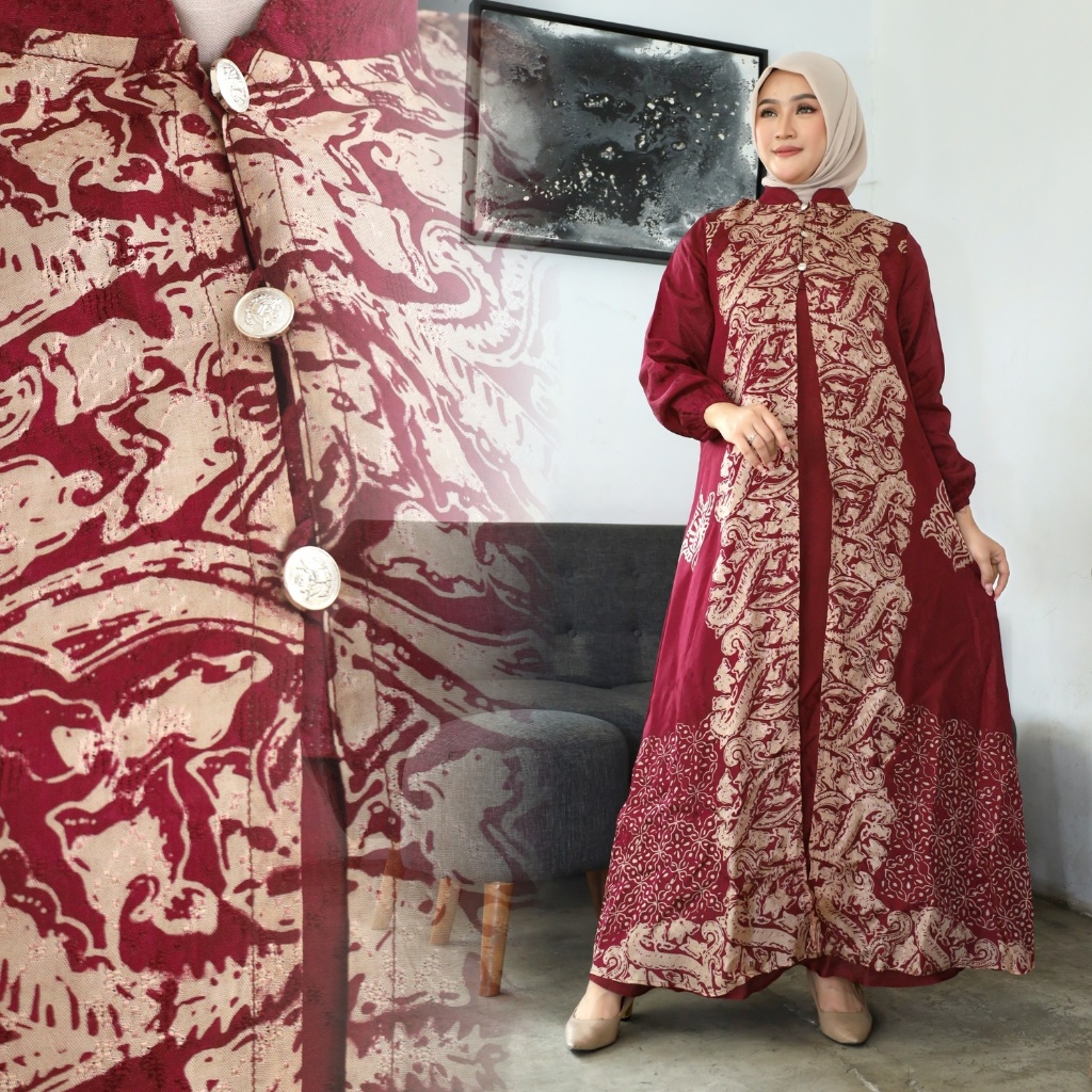 Gamis Premium Mewah Sutra Viscose Lembut | Gamis Abaya Wanita Muslim Modern | Gamis Busui Friendly E